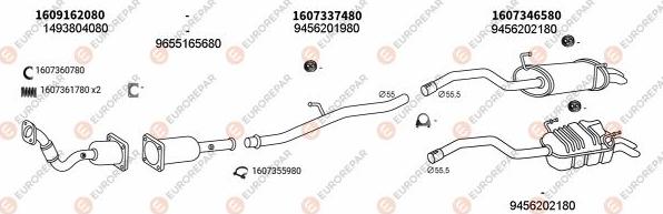 EUROREPAR EXH101486 - Система выпуска ОГ avtokuzovplus.com.ua