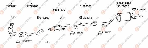 EUROREPAR EXH101504 - Система випуску ОГ autocars.com.ua