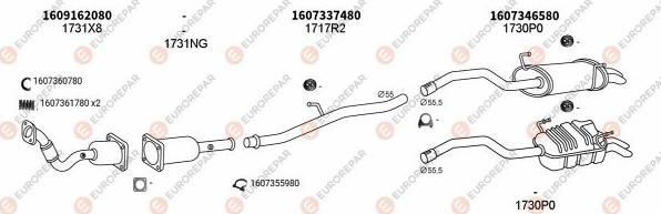 EUROREPAR EXH101812 - Система випуску ОГ autocars.com.ua