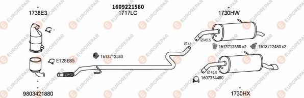 EUROREPAR EXH102035 - Система выпуска ОГ avtokuzovplus.com.ua