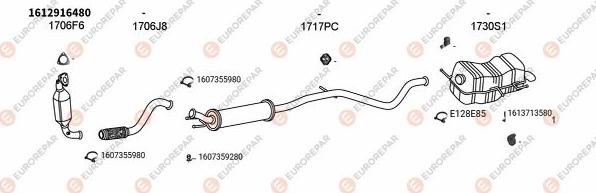 EUROREPAR EXH102037 - Система випуску ОГ autocars.com.ua
