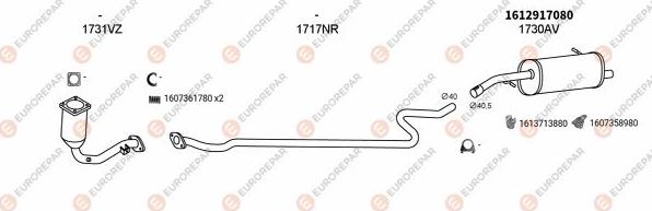 EUROREPAR EXH102063 - Система випуску ОГ autocars.com.ua