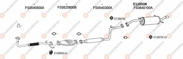 EUROREPAR EXH102082 - Система випуску ОГ autocars.com.ua