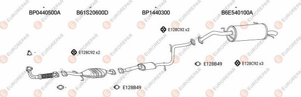 EUROREPAR EXH102096 - Система випуску ОГ autocars.com.ua