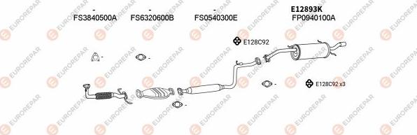 EUROREPAR EXH102100 - Система випуску ОГ autocars.com.ua