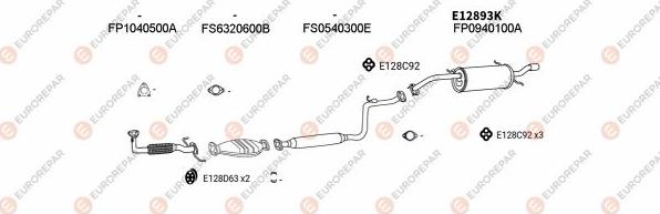 EUROREPAR EXH102101 - Система випуску ОГ autocars.com.ua