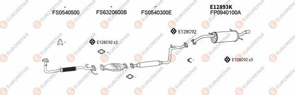 EUROREPAR EXH102102 - Система випуску ОГ autocars.com.ua