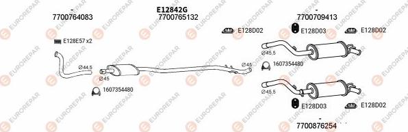 EUROREPAR EXH102306 - Система випуску ОГ autocars.com.ua