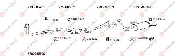 EUROREPAR EXH102315 - Система випуску ОГ autocars.com.ua