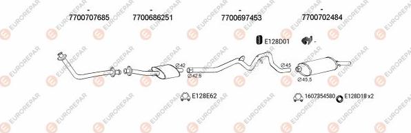 EUROREPAR EXH102316 - Система випуску ОГ autocars.com.ua