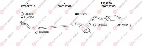 EUROREPAR EXH102335 - Система випуску ОГ autocars.com.ua