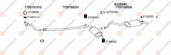 EUROREPAR EXH102336 - Система випуску ОГ autocars.com.ua