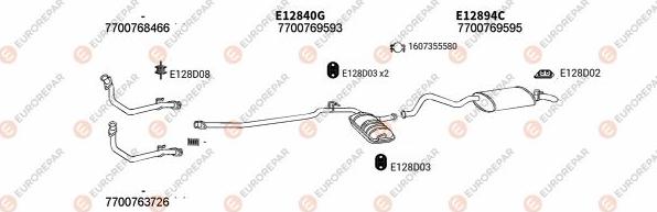 EUROREPAR EXH102345 - Система випуску ОГ autocars.com.ua