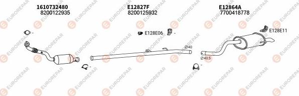 EUROREPAR EXH102364 - Система випуску ОГ autocars.com.ua