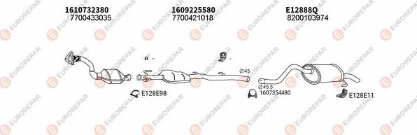 EUROREPAR EXH102366 - Система випуску ОГ autocars.com.ua