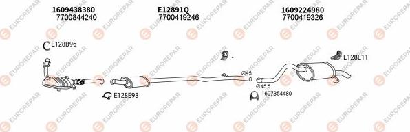 EUROREPAR EXH102369 - Система випуску ОГ autocars.com.ua