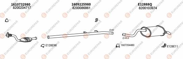 EUROREPAR EXH102371 - Система випуску ОГ autocars.com.ua