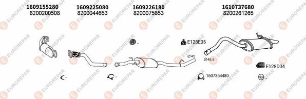 EUROREPAR EXH102398 - Система випуску ОГ autocars.com.ua