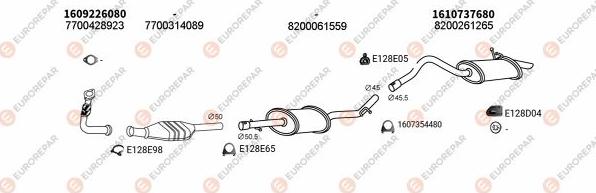 EUROREPAR EXH102401 - Система випуску ОГ autocars.com.ua