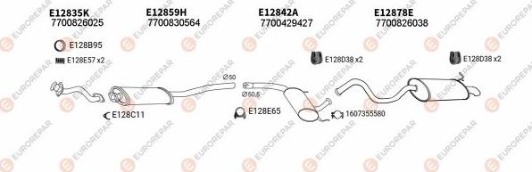 EUROREPAR EXH102407 - Система випуску ОГ autocars.com.ua