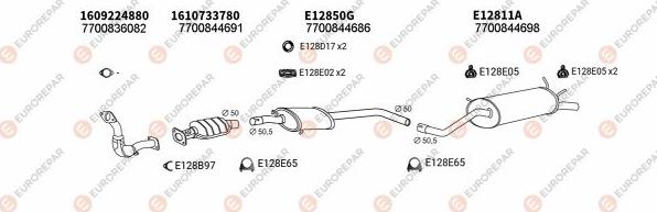 EUROREPAR EXH102430 - Система випуску ОГ autocars.com.ua
