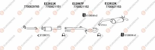 EUROREPAR EXH102446 - Система випуску ОГ autocars.com.ua