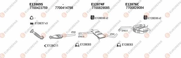 EUROREPAR EXH102447 - Система випуску ОГ autocars.com.ua