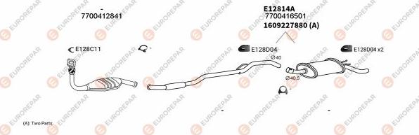 EUROREPAR EXH102462 - Система випуску ОГ autocars.com.ua