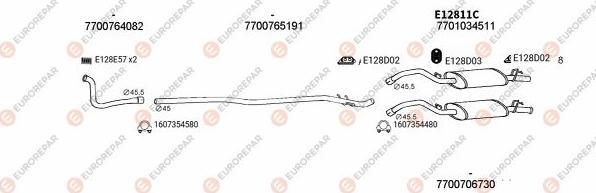EUROREPAR EXH102468 - Система випуску ОГ autocars.com.ua