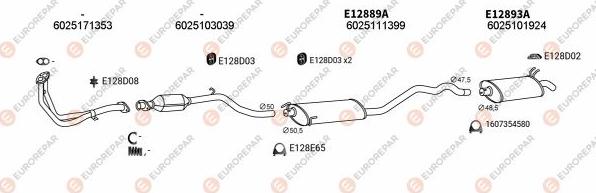 EUROREPAR EXH102491 - Система випуску ОГ autocars.com.ua