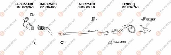EUROREPAR EXH102493 - Система випуску ОГ autocars.com.ua