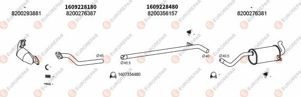 EUROREPAR EXH102495 - Система випуску ОГ autocars.com.ua