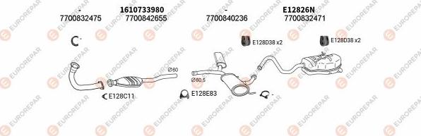 EUROREPAR EXH102516 - Система випуску ОГ autocars.com.ua