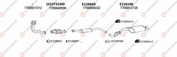 EUROREPAR EXH102518 - Система випуску ОГ autocars.com.ua
