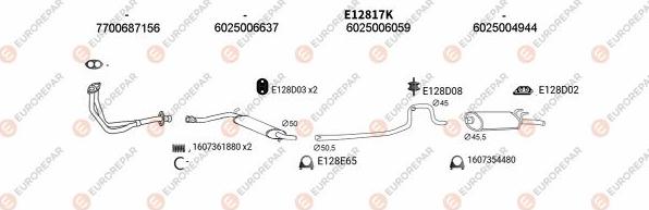 EUROREPAR EXH102520 - Система випуску ОГ autocars.com.ua