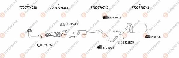 EUROREPAR EXH102527 - Система випуску ОГ autocars.com.ua