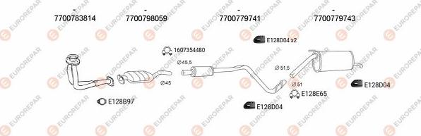 EUROREPAR EXH102529 - Система випуску ОГ autocars.com.ua