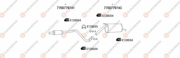 EUROREPAR EXH102530 - Система випуску ОГ autocars.com.ua