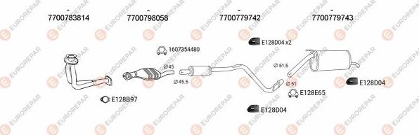 EUROREPAR EXH102531 - Система випуску ОГ autocars.com.ua