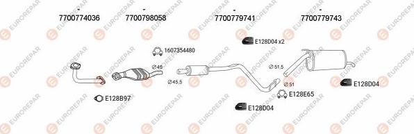 EUROREPAR EXH102532 - Система випуску ОГ autocars.com.ua