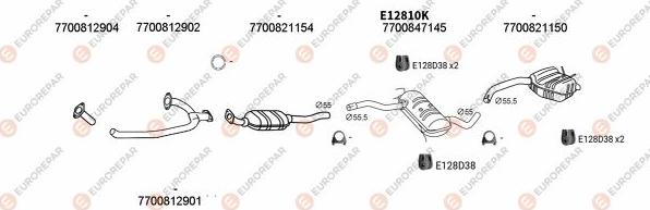 EUROREPAR EXH102535 - Система випуску ОГ autocars.com.ua