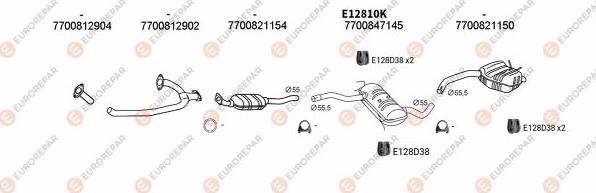 EUROREPAR EXH102544 - Система випуску ОГ autocars.com.ua