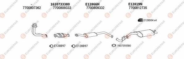 EUROREPAR EXH102548 - Система випуску ОГ autocars.com.ua