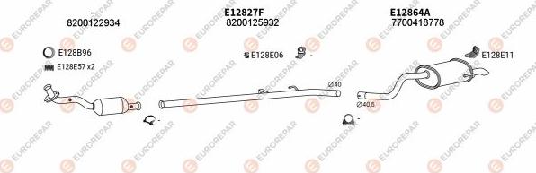 EUROREPAR EXH102551 - Система випуску ОГ autocars.com.ua