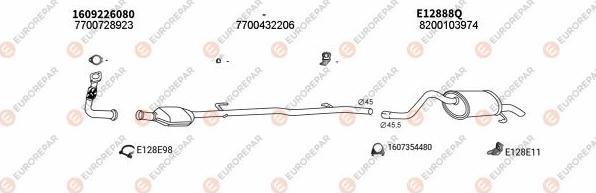 EUROREPAR EXH102554 - Система випуску ОГ autocars.com.ua