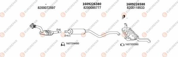 EUROREPAR EXH102555 - Система випуску ОГ autocars.com.ua