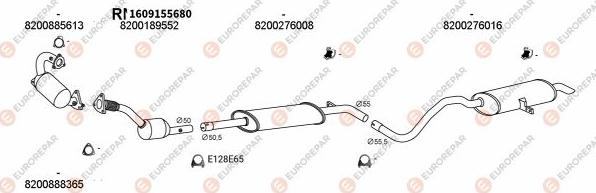 EUROREPAR EXH102559 - Система випуску ОГ autocars.com.ua