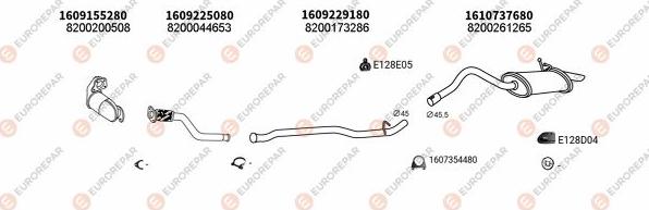 EUROREPAR EXH102579 - Система випуску ОГ autocars.com.ua