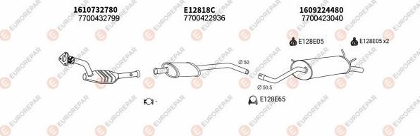 EUROREPAR EXH102585 - Система випуску ОГ autocars.com.ua