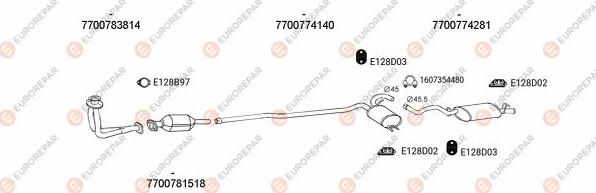 EUROREPAR EXH102589 - Система випуску ОГ autocars.com.ua